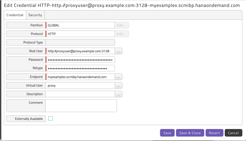 IBP proxy credential